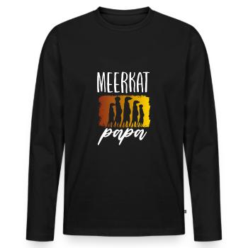 Suricate Papa - T-shirt manches longues Premium bio Homme - noir - Devant - Nico (187cm)