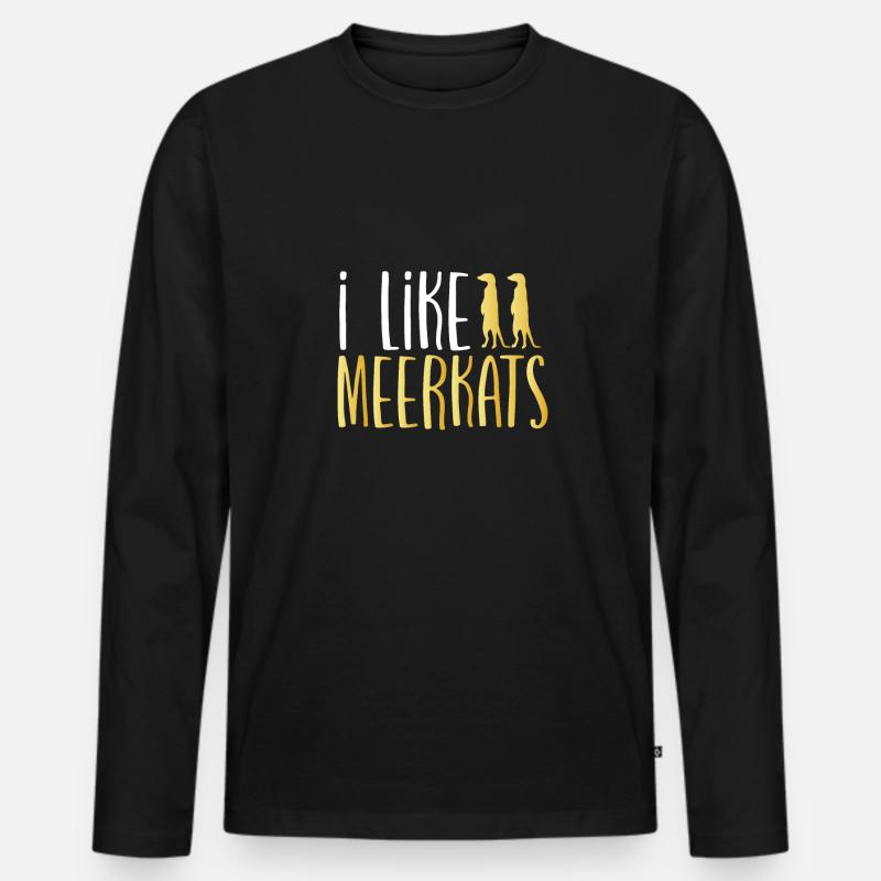 Ich Mag Erdmännchen - Männer Premium Bio Langarmshirt - Schwarz