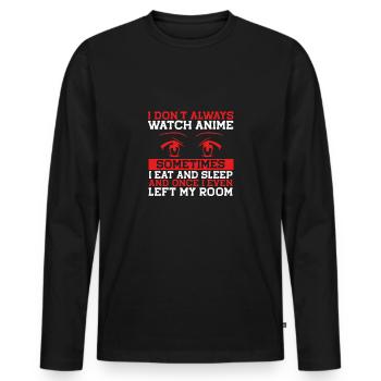 I don't just watch anime - Men's Premium Organic Long Sleeve Shirt - black - Front - Nico (187cm)
