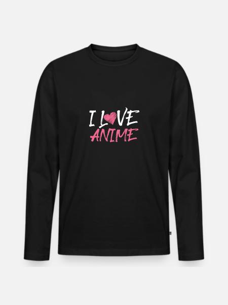 I love anime - Men's Premium Organic Long Sleeve Shirt - black