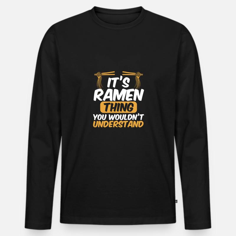 Es sind Ramen Sachen - Männer Premium Bio Langarmshirt - Schwarz
