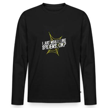 I just like spiders very much - Men's Premium Organic Long Sleeve Shirt - black - Front - Nico (187cm)