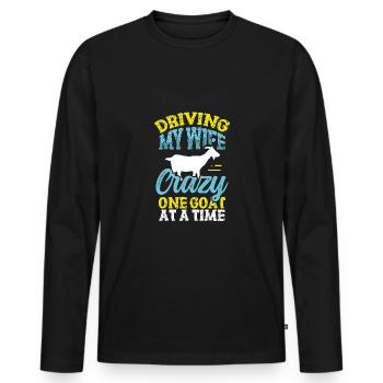 Macht Meine Frau Verrückt - Männer Premium Bio Langarmshirt - Schwarz - Vorne - Nico (187cm)