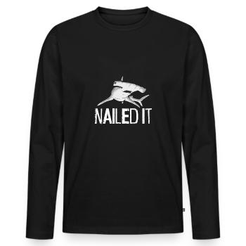 Le requin-marteau l’a fait - T-shirt manches longues Premium bio Homme - noir - Devant - Nico (187cm)