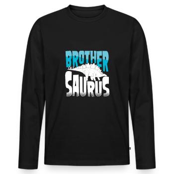 Frère Stegosaurus - T-shirt manches longues Premium bio Homme - noir - Devant - Nico (187cm)