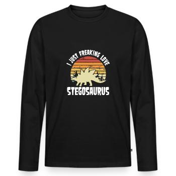 J’adore Stegosaurus - T-shirt manches longues Premium bio Homme - noir - Devant - Nico (187cm)