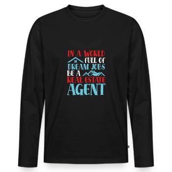 Traumjob Makler - Männer Premium Bio Langarmshirt - Schwarz - Vorne - Nico (187cm)