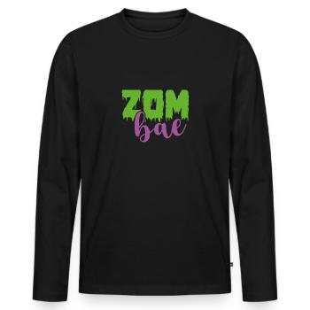 Déguisement de zombie - T-shirt manches longues Premium bio Homme - noir - Devant - Nico (187cm)