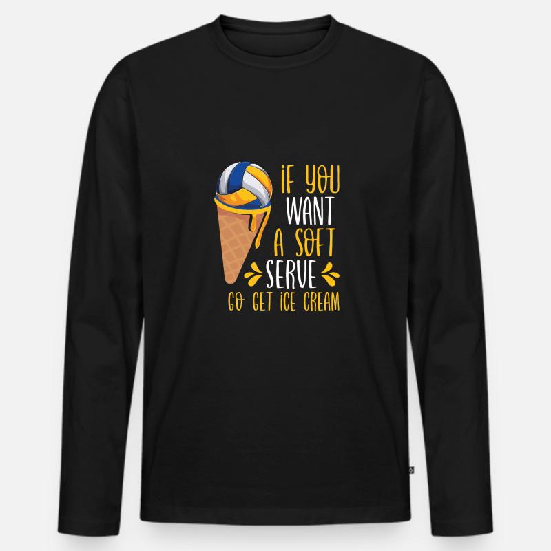Volleyball-eis - Männer Premium Bio Langarmshirt - Schwarz
