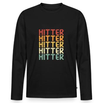 Volleyball Hit Retro - Men's Premium Organic Long Sleeve Shirt - black - Front - Nico (187cm)