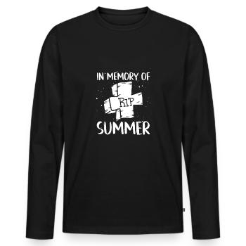 En mémoire de l’été - T-shirt manches longues Premium bio Homme - noir - Devant - Nico (187cm)