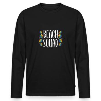 Troupe de plage - T-shirt manches longues Premium bio Homme - noir - Devant - Nico (187cm)