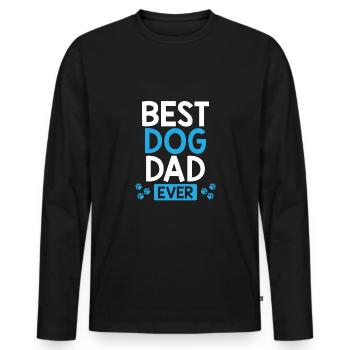 Bester Hundevater Aller Zeiten - Männer Premium Bio Langarmshirt - Schwarz - Vorne - Nico (187cm)