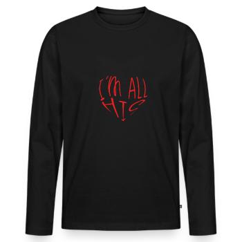 Ich Bin Ganz Ihm - Männer Premium Bio Langarmshirt - Schwarz - Vorne - Nico (187cm)