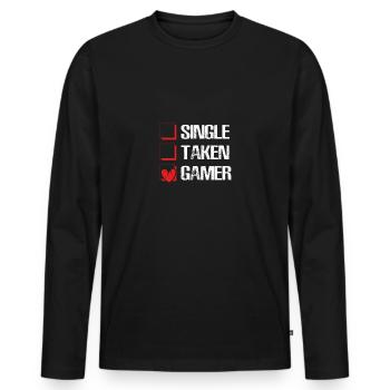 Single Taken Gamer Love - T-shirt manches longues Premium bio Homme - noir - Devant - Nico (187cm)