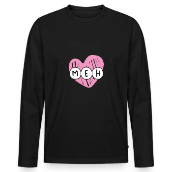 Cher Meh le jour de la Saint-Valentin - T-shirt manches longues Premium bio Homme - noir - Devant - Nico (187cm)