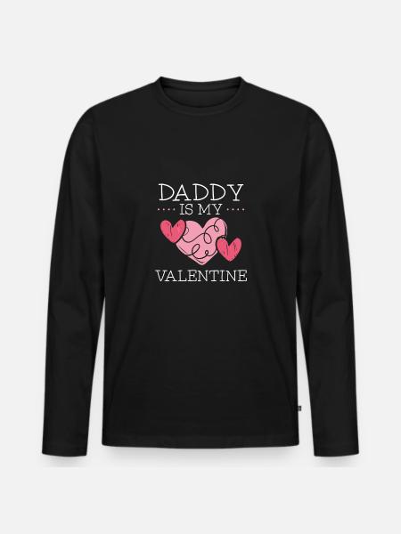 Papa est ma Saint-Valentin - T-shirt manches longues Premium bio Homme - noir