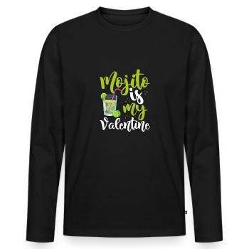 Mojiito est ma Saint-Valentin - T-shirt manches longues Premium bio Homme - noir - Devant - Nico (187cm)