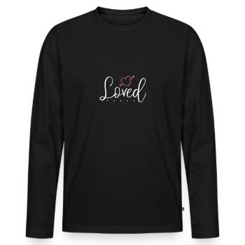 Cher Cœur Saint-Valentin - T-shirt manches longues Premium bio Homme - noir - Devant - Nico (187cm)
