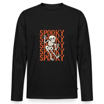 Gespenstisches Skelett An Halloween - Männer Premium Bio Langarmshirt - Schwarz - Vorne - Nico (187cm)