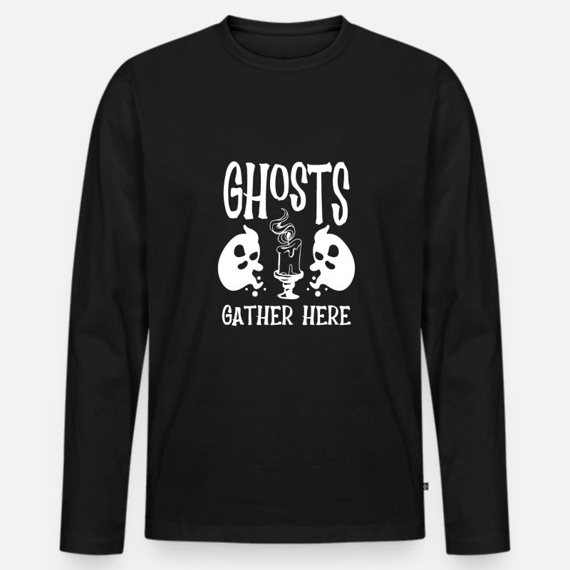 This is where ghosts gather - Men's Premium Organic Long Sleeve Shirt - black