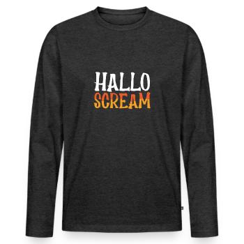 Halloween Scream - Men's Premium Organic Long Sleeve Shirt - heather anthracite - Front - Nico (187cm)