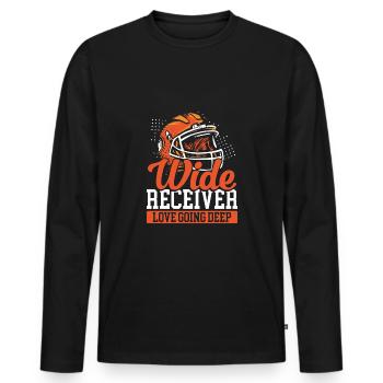Wide receivers love to go deep - Men's Premium Organic Long Sleeve Shirt - black - Front - Nico (187cm)