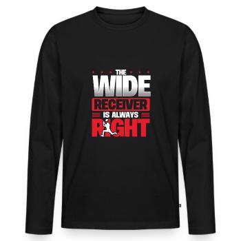 Wide Reeiver Hat Immer Recht - Männer Premium Bio Langarmshirt - Schwarz - Vorne - Nico (187cm)