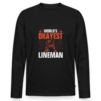 The best lineman in the world - Men's Premium Organic Long Sleeve Shirt - black - Front - Nico (187cm)