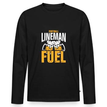 Lineman beer fuel - Men's Premium Organic Long Sleeve Shirt - black - Front - Nico (187cm)