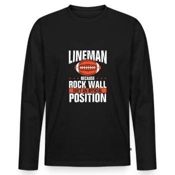 Lineman rock face position - Men's Premium Organic Long Sleeve Shirt - black - Front - Nico (187cm)