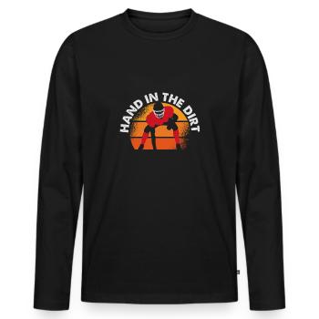 Hand in the Dirt Lineman - Men's Premium Organic Long Sleeve Shirt - black - Front - Nico (187cm)