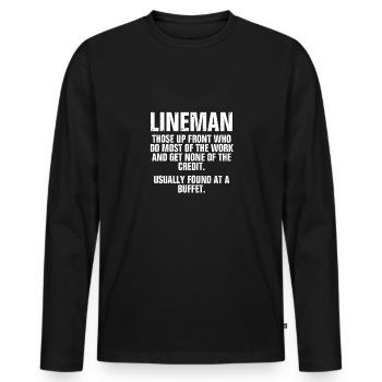 Lineman Die Vorne - Männer Premium Bio Langarmshirt - Schwarz - Vorne - Nico (187cm)