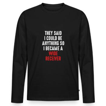 Ich Wurde Ein Football-wide-receiver - Männer Premium Bio Langarmshirt - Schwarz - Vorne - Nico (187cm)