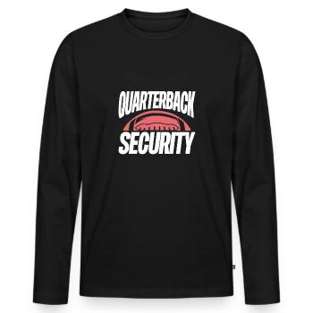 Quaterback security - Men's Premium Organic Long Sleeve Shirt - black - Front - Nico (187cm)