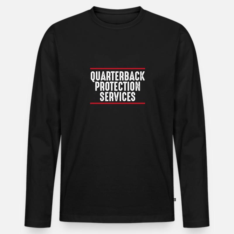 Quaterback Schutzdienste - Männer Premium Bio Langarmshirt - Schwarz