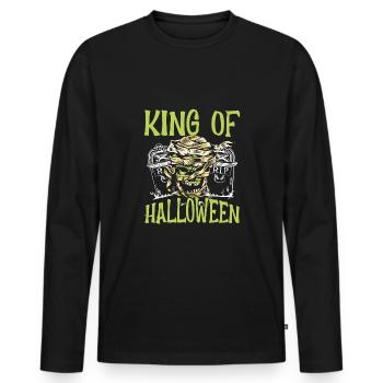 Roi d’Halloween - T-shirt manches longues Premium bio Homme - noir - Devant - Nico (187cm)