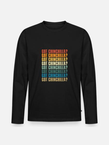 Habe Chinchilla Retro - Männer Premium Bio Langarmshirt - Schwarz