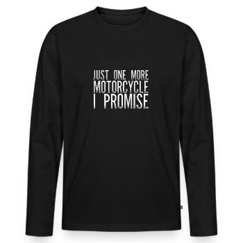 Nur Noch Ein Motorrad, Versprochen - Männer Premium Bio Langarmshirt - Schwarz - Vorne - Nico (187cm)