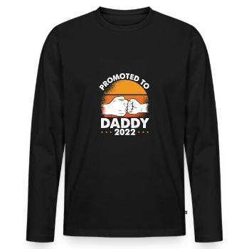 Zum Vater befördert 2022 - Männer Premium Bio Langarmshirt - Schwarz - Vorne - Nico (187cm)