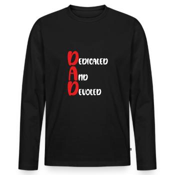 Committed And Devoted - Men's Premium Organic Long Sleeve Shirt - black - Front - Nico (187cm)