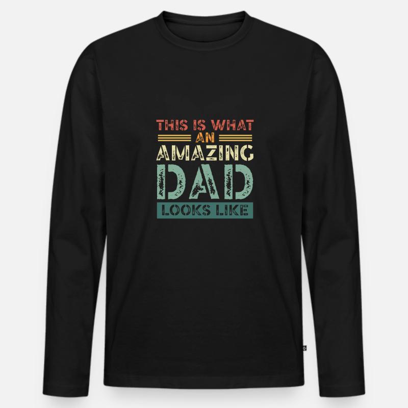 Erstaunlicher Vater Sieht Aus - Männer Premium Bio Langarmshirt - Schwarz
