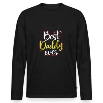 Bester Papa Aller Zeiten - Männer Premium Bio Langarmshirt - Schwarz - Vorne - Nico (187cm)