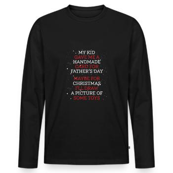 Karte Zum Vatertag - Männer Premium Bio Langarmshirt - Schwarz - Vorne - Nico (187cm)