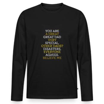 Du Bist Ein Toller Vater - Männer Premium Bio Langarmshirt - Schwarz - Vorne - Nico (187cm)