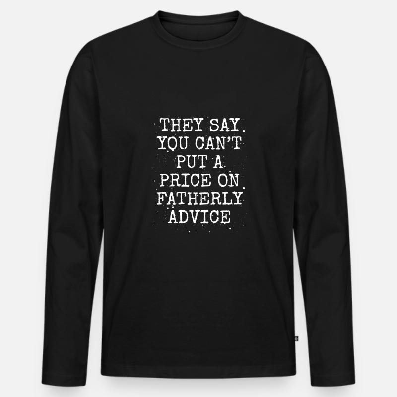 Väterlicher Rat - Männer Premium Bio Langarmshirt - Schwarz