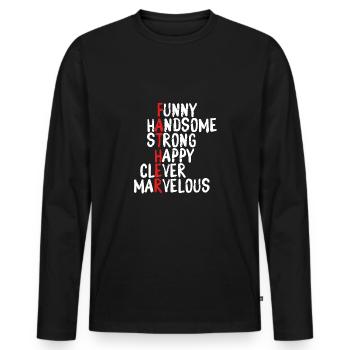 Name Des Vaters - Männer Premium Bio Langarmshirt - Schwarz - Vorne - Nico (187cm)