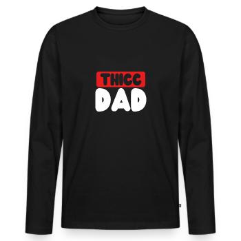 Dieser Papa - Männer Premium Bio Langarmshirt - Schwarz - Vorne - Nico (187cm)