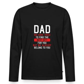 Nous avons essayé d’obtenir le meilleur cadeau - T-shirt manches longues Premium bio Homme - noir - Devant - Nico (187cm)