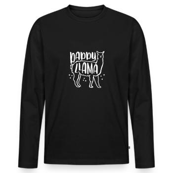 Sweet Papa Lama - Men's Premium Organic Long Sleeve Shirt - black - Front - Nico (187cm)